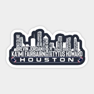 Houston Football Team 23 Player Roster, Houston City Skyline Sticker